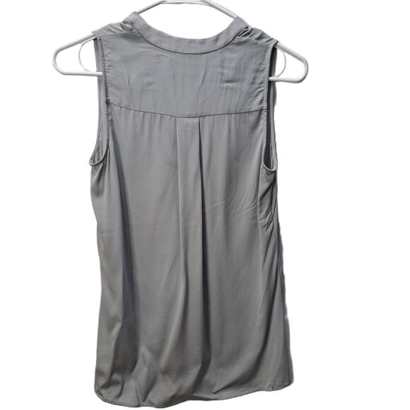 Theory Womens Gray Sleeveless V-Neck Tunic Shell Blouse Top Size Petite Small - Picture 2 of 5